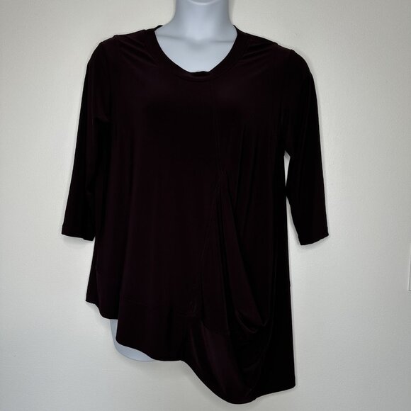 Sympli  Asymmetrical Tunic Top Size 14 Purple Made In Canada Fall - Picture 1 of 9
